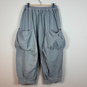 Surya 100% Cotton Grey Blue Harem Yoga Pants One Size Boho Hippie Granola Unisex